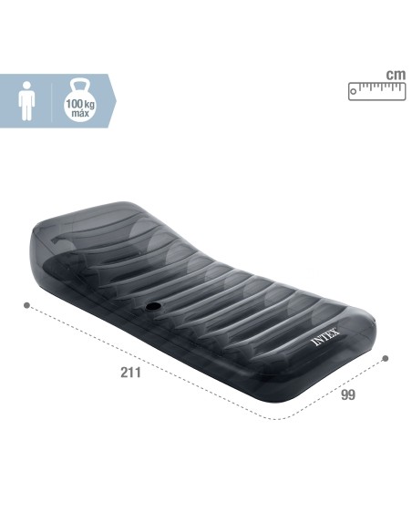 Espreguiçadeira inflável cinza INTEX | Distria