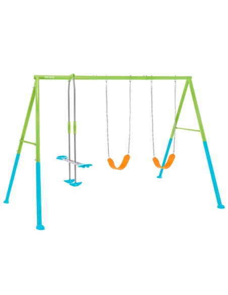 Balanço de jardim infantil duplo e gangorra INTEX | Distria