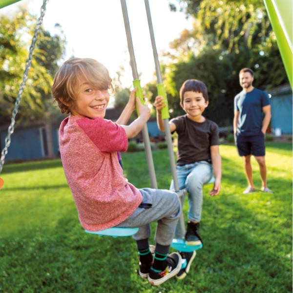 Balanço de jardim infantil duplo e gangorra INTEX | Distria
