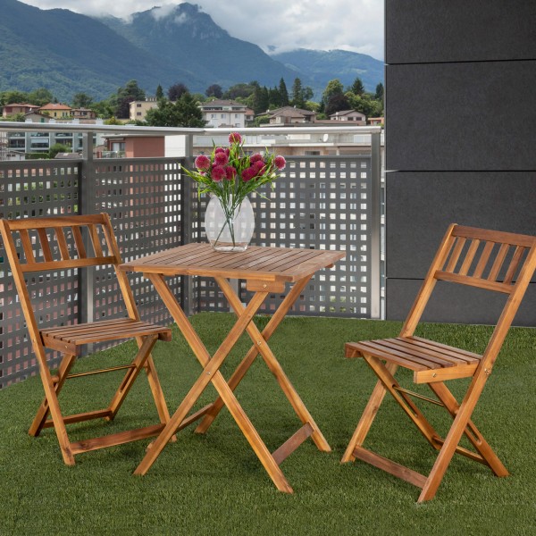 Cadeiras e mesa de madeira para jardim | Distria