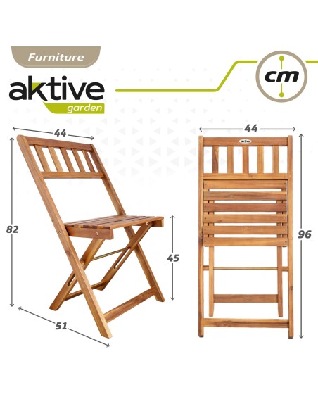 Cadeiras e mesa de madeira para jardim | Distria