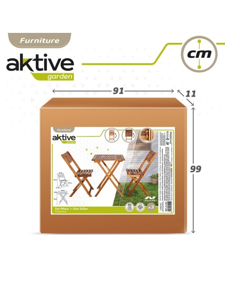 Cadeiras e mesa de madeira para jardim | Distria