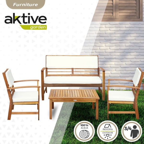 Conjunto jardim Mesa, banco e cadeirões Aktive Garden | Distria