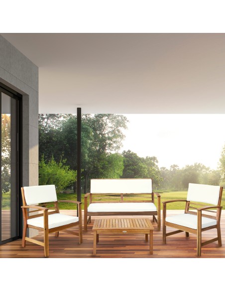 Conjunto jardim Mesa, banco e cadeirões Aktive Garden | Distria
