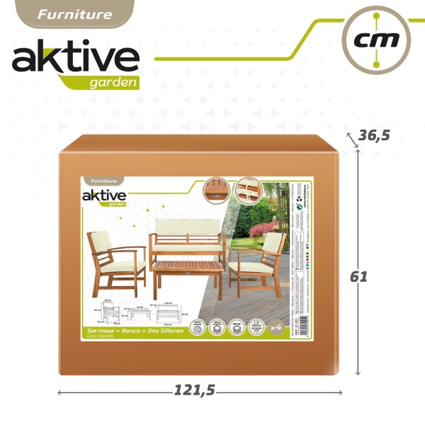Conjunto jardim Mesa, banco e cadeirões Aktive Garden | Distria