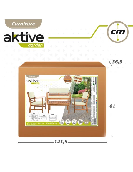 Conjunto jardim Mesa, banco e cadeirões Aktive Garden | Distria