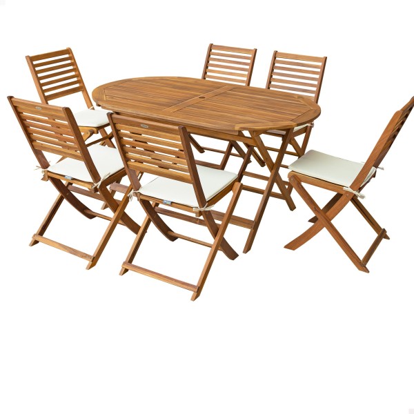 Conjunto de móveis de terraço em madeira 6 pessoas | Distria