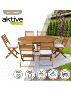 Conjunto de móveis de terraço em madeira 6 pessoas | Distria 2