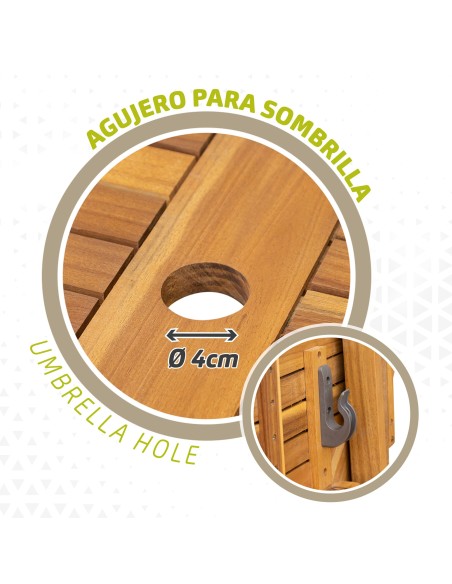 Conjunto de móveis de terraço em madeira 6 pessoas | Distria