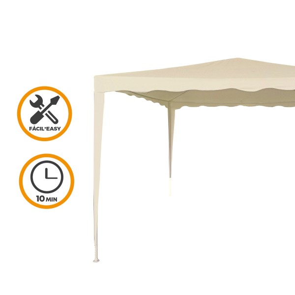 Grande gazebo de jardim de 9 m² em tom creme Aktive | Distria