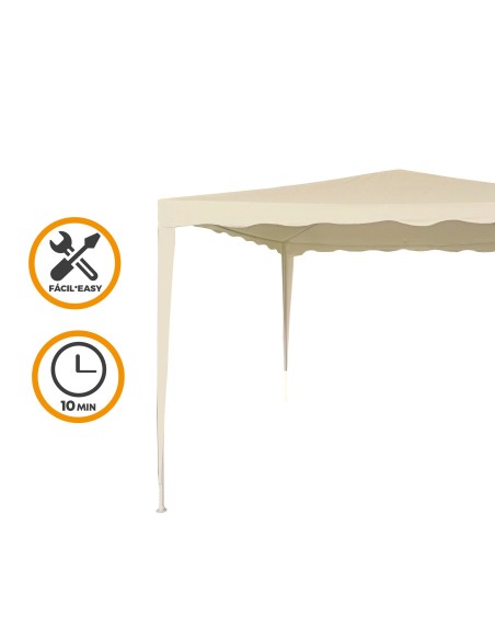 Grande gazebo de jardim de 9 m² em tom creme Aktive | Distria