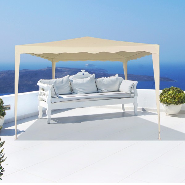Grande gazebo de jardim de 9 m² em tom creme Aktive | Distria