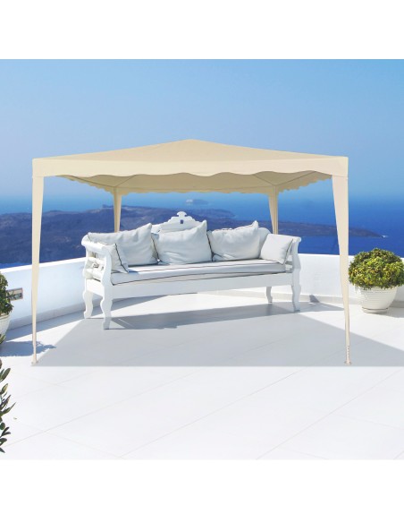 Grande gazebo de jardim de 9 m² em tom creme Aktive | Distria