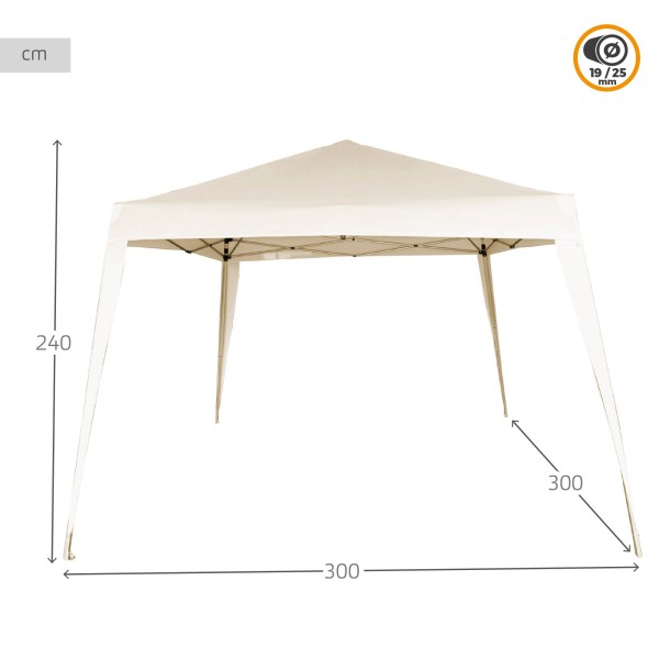 Gazebo de jardim dobrável em marfim | Distria