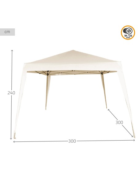 Gazebo de jardim dobrável em marfim | Distria