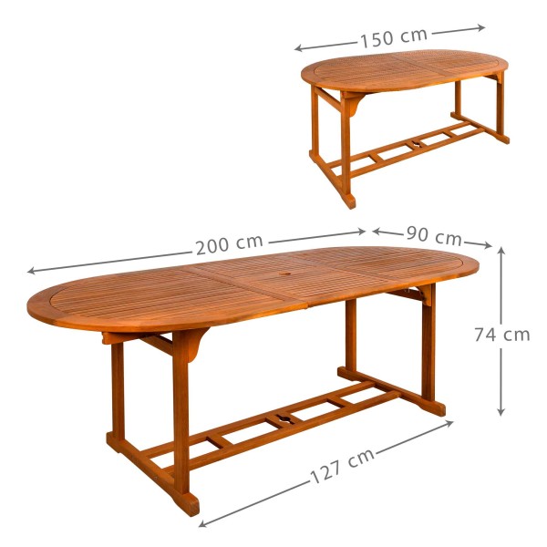 Mesa de jardim extensível 8 pessoas | Móveis de jardim