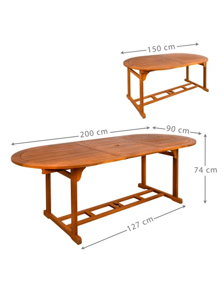 Mesa de jardim extensível 8 pessoas | Móveis de jardim