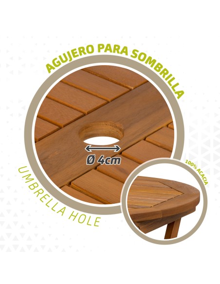 Mesa de jardim dobrável 2 pessoas | Móveis de jardim