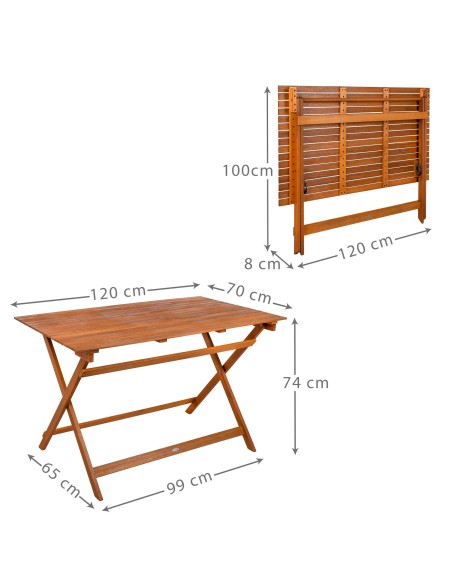 Mesa de jardim retangular para 6 pessoas | Móveis de jardim