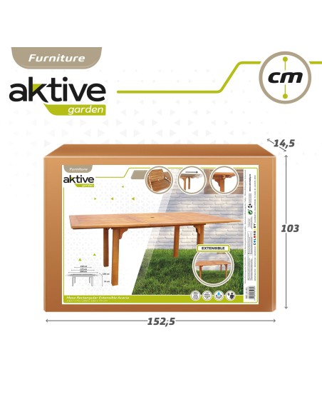 Mesa de jardim extensível 6 pessoas | Móveis de jardim