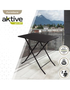 Mesa de jardim dobrável quadrada Aktive | Mesas dobráveis Distria  2