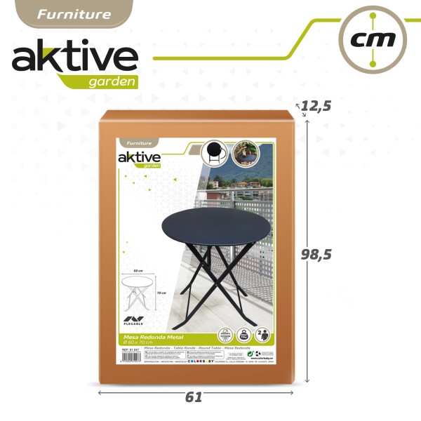 Mesa redonda dobrável para jardim Aktive | Mesas dobráveis Distria