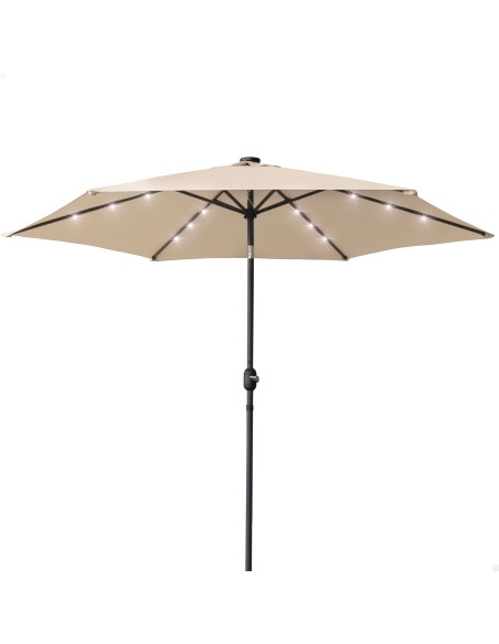 Guarda-sol de terraço Ø300 cm 18 LED | Guarda-sóis