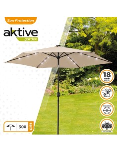 Guarda-sol de terraço Ø300 cm 18 LED | Guarda-sóis 2