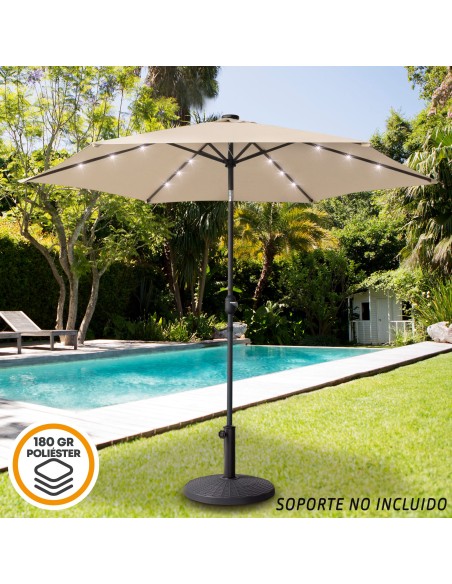 Guarda-sol de terraço Ø300 cm 18 LED | Guarda-sóis