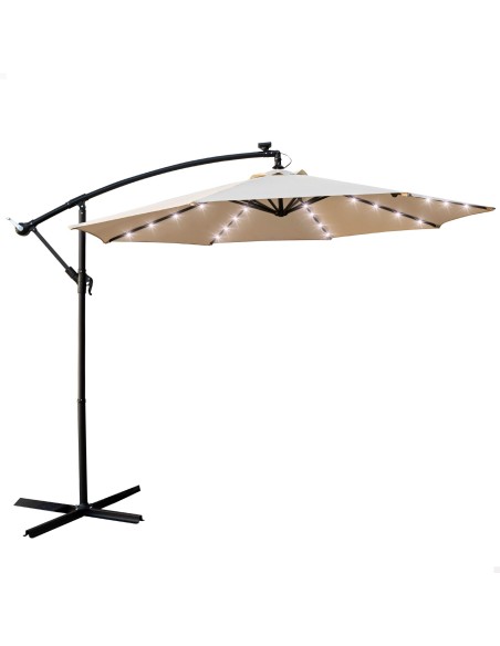 Guarda-sol excêntrico 32 luzes LED | Viseiras