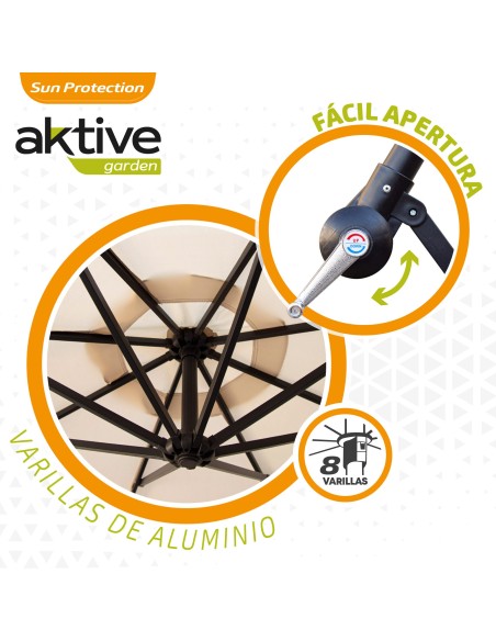 Guarda-sol excêntrico 32 luzes LED | Viseiras