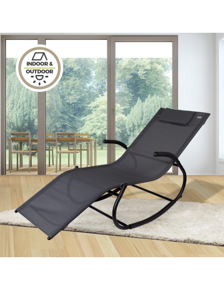 Espreguiçadeira de jardim de baloiço com almofada | Distria