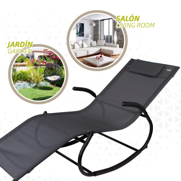 Espreguiçadeira de jardim de baloiço com almofada | Distria
