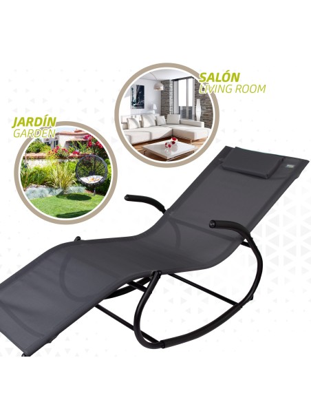 Espreguiçadeira de jardim de baloiço com almofada | Distria