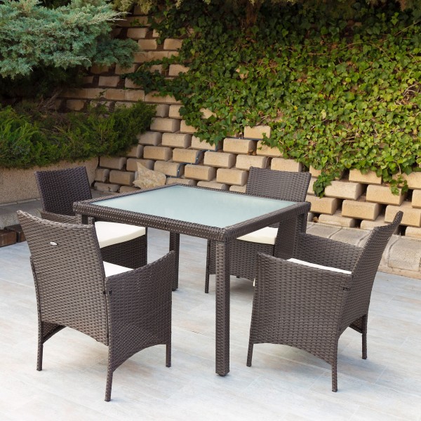 Conjunto de móveis de jardim e terraço para 4 pessoas | Móveis de jardim