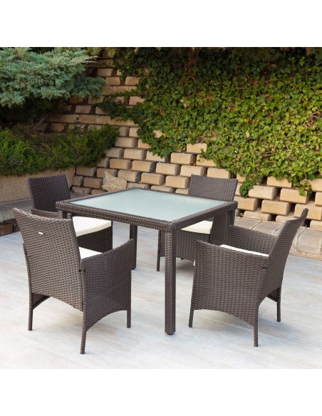 Conjunto de móveis de jardim e terraço para 4 pessoas | Móveis de jardim