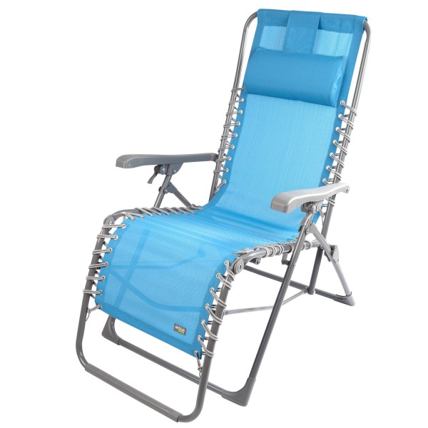 Espreguiçadeira de jardim dobrável azul Gravity 0 | Distria