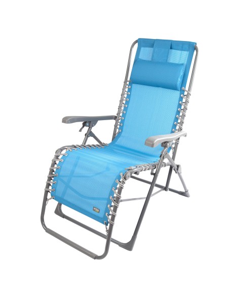 Espreguiçadeira de jardim dobrável azul Gravity 0 | Distria