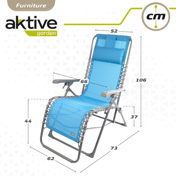 Espreguiçadeira de jardim dobrável azul Gravity 0 | Distria