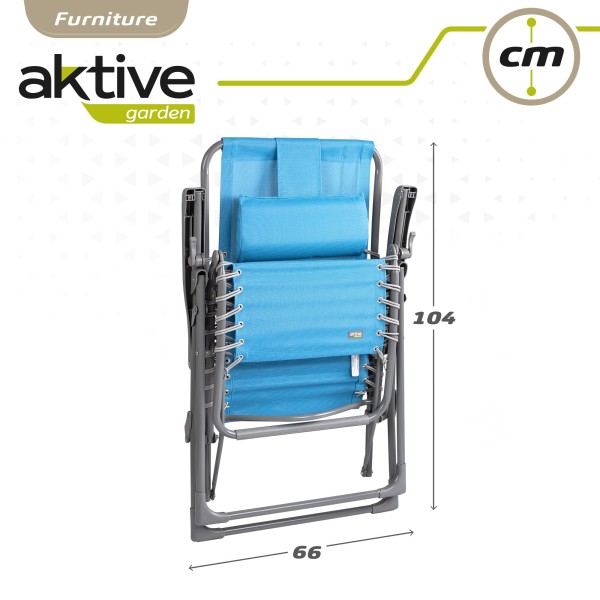 Espreguiçadeira de jardim dobrável azul Gravity 0 | Distria