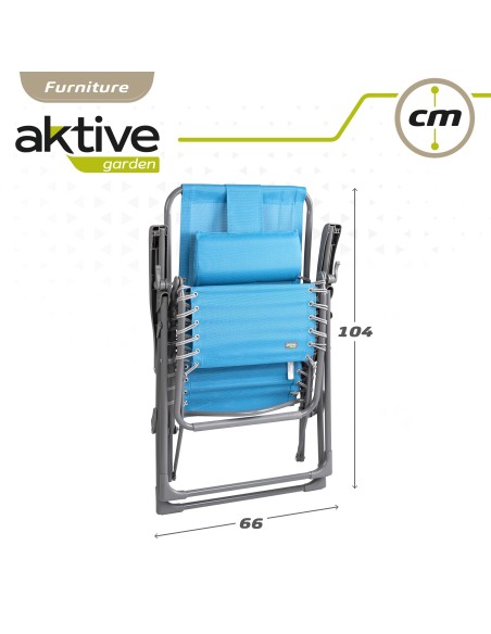 Espreguiçadeira de jardim dobrável azul Gravity 0 | Distria