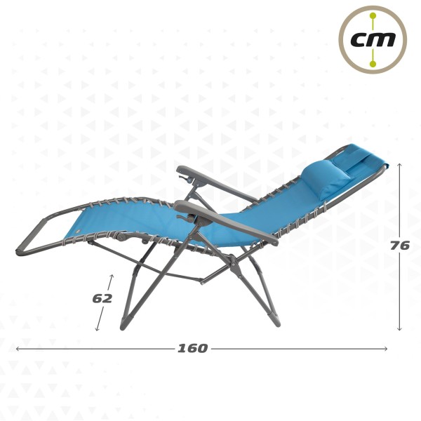 Espreguiçadeira de jardim dobrável azul Gravity 0 | Distria