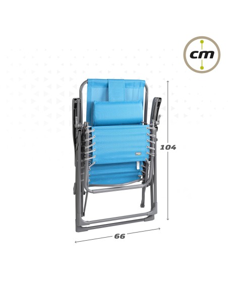 Espreguiçadeira de jardim dobrável azul Gravity 0 | Distria