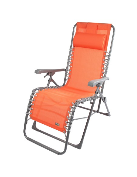 Espreguiçadeira de jardim dobrável laranja Gravity 0 | Distria