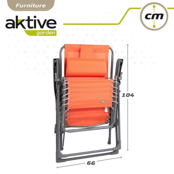 Espreguiçadeira de jardim dobrável laranja Gravity 0 | Distria