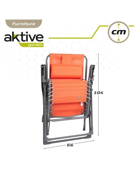 Espreguiçadeira de jardim dobrável laranja Gravity 0 | Distria