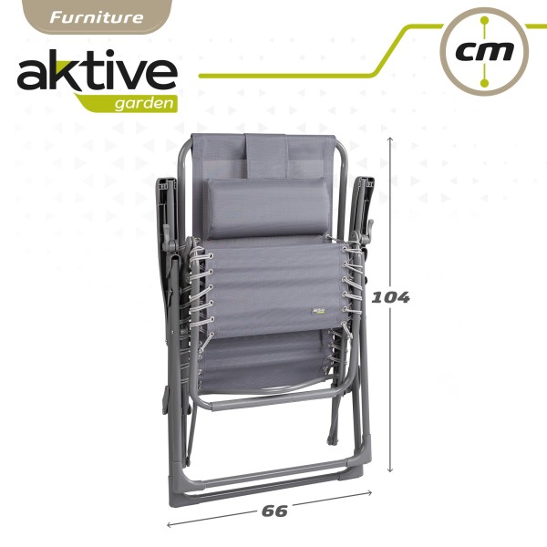Espreguiçadeira de jardim dobrável cinza Gravity 0 | Distria