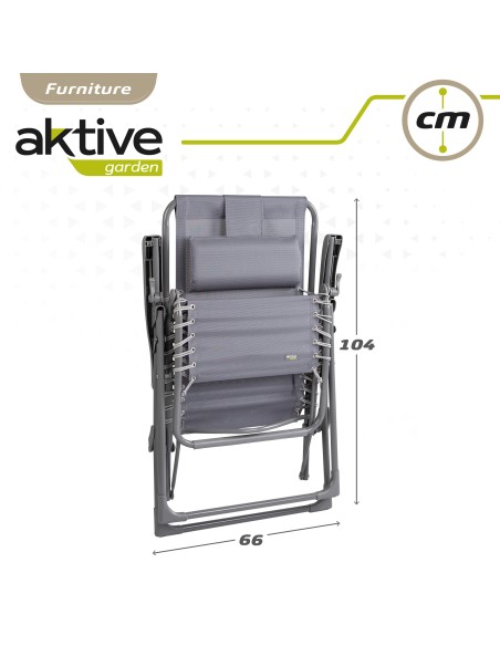 Espreguiçadeira de jardim dobrável cinza Gravity 0 | Distria