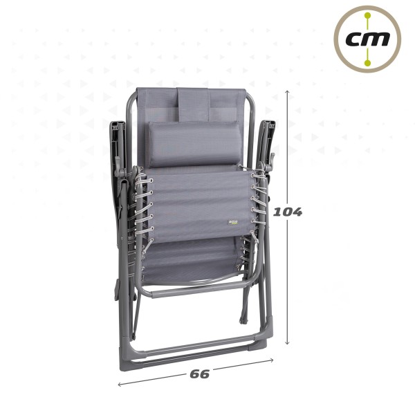 Espreguiçadeira de jardim dobrável cinza Gravity 0 | Distria