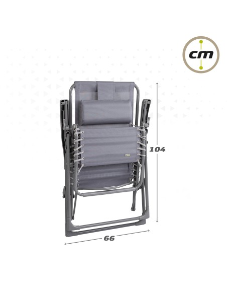 Espreguiçadeira de jardim dobrável cinza Gravity 0 | Distria